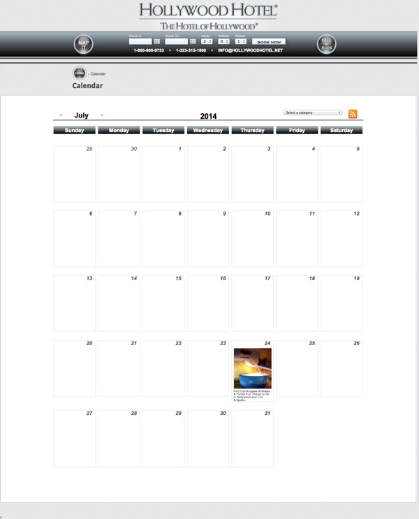 Calendar App – Hollywood Hotel