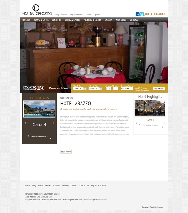 Hotel Arazzo website