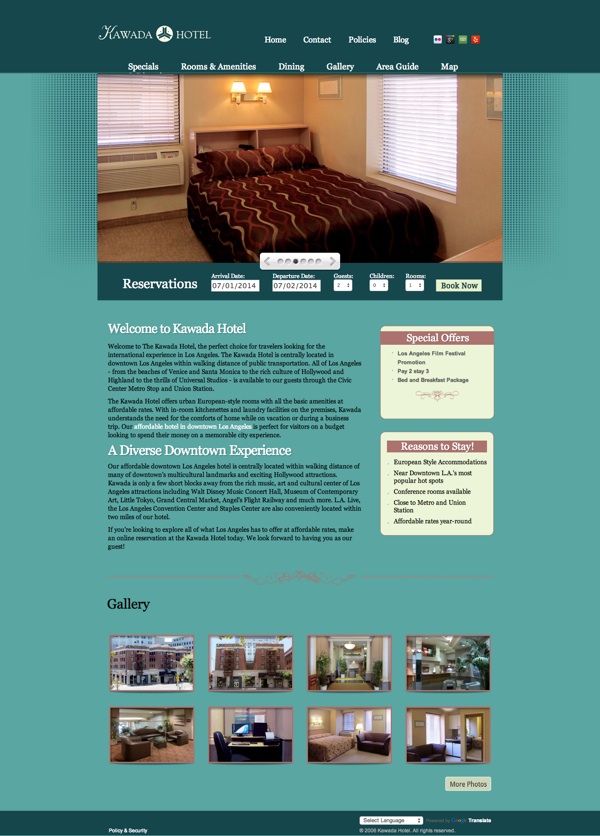 Kawada Hotel website