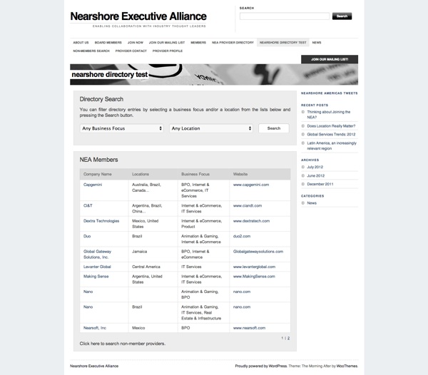 Nearshore Directory Search App