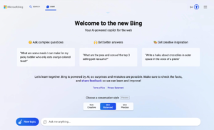 bing chat page